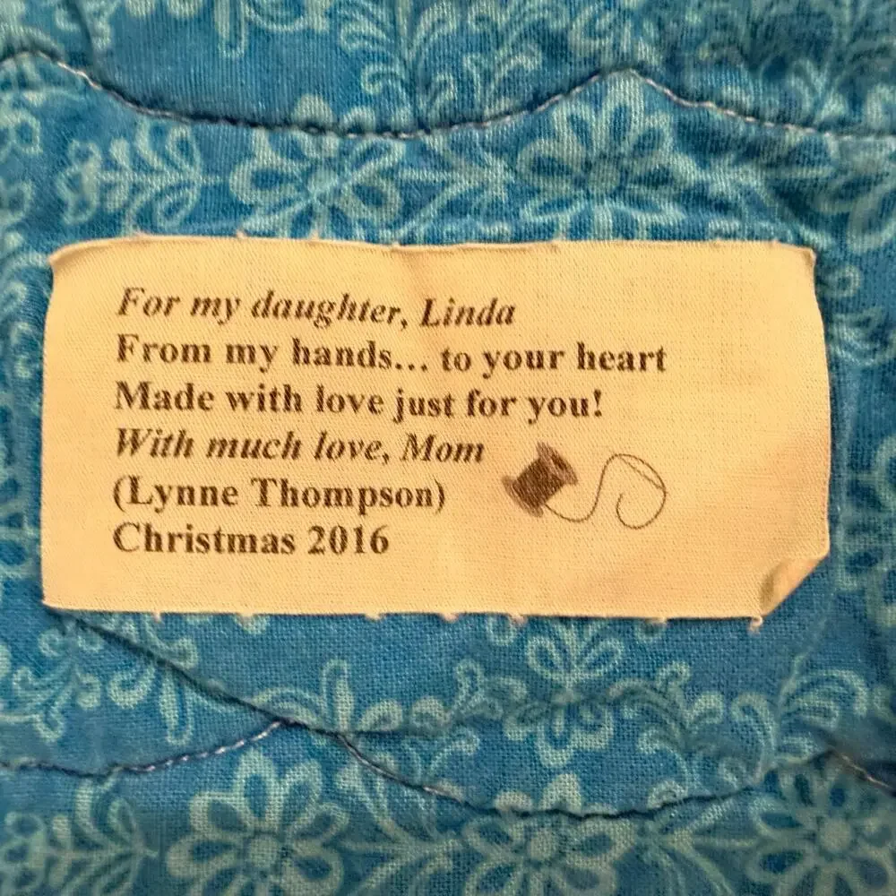 Handmade Butterfly Quilt Throw 52x52 Personalized Label Signed Christmas 2016